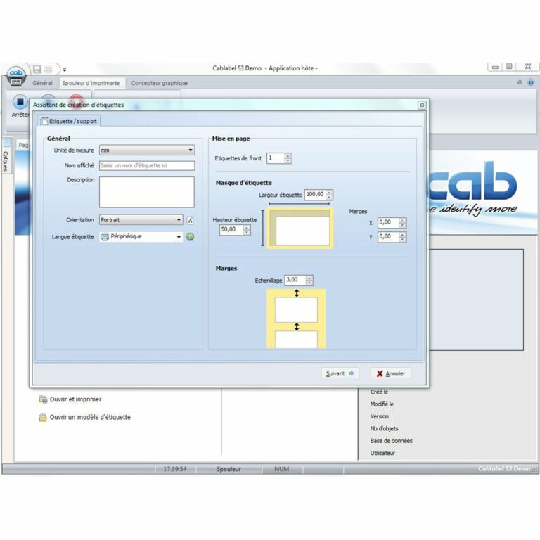 Logiciel étiquette Cablabel S3 Pro