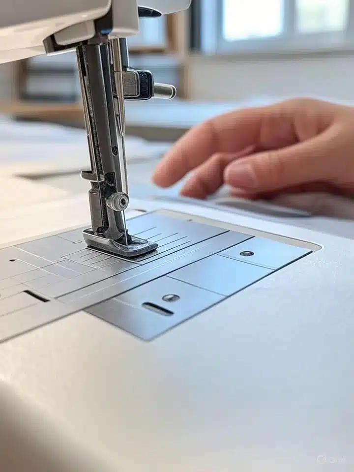 Machine à coudre avec guide magnétique