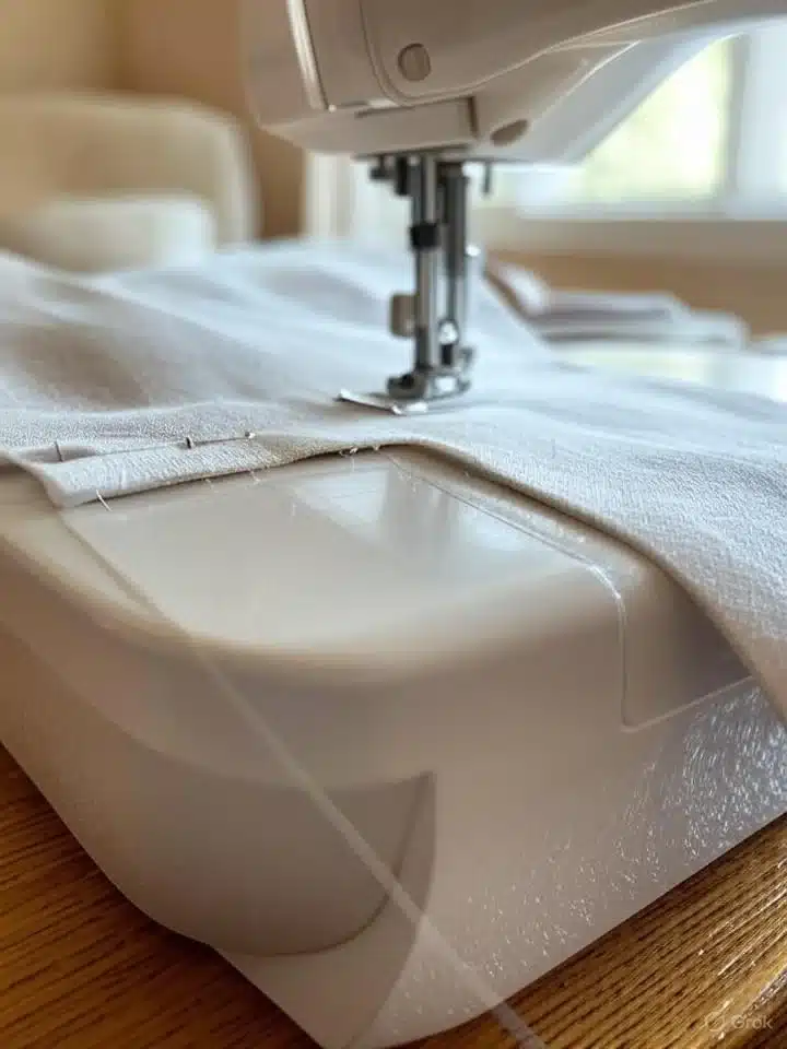 Pose de biais à la machine avec pied spécial