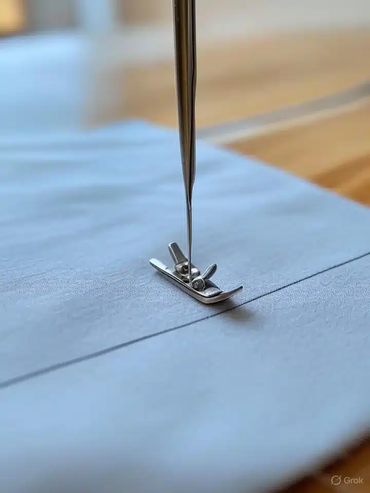 Couture lignes parallèles sur tissu non tissé