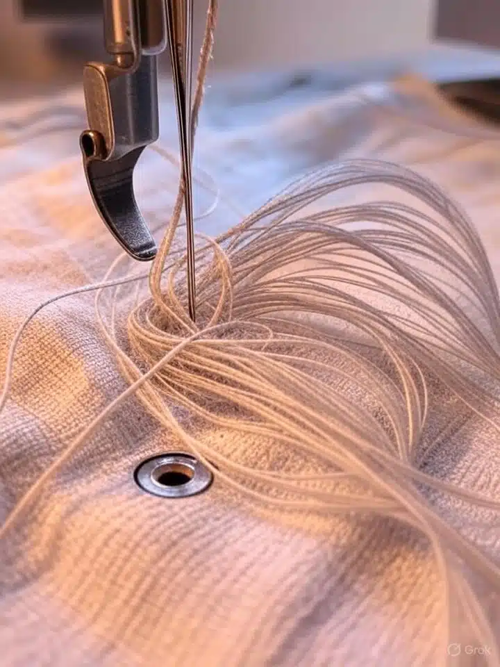 Machine à coudre bloquée par fil emmêlé