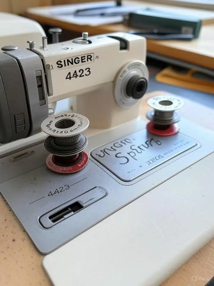 Plaque Singer 4423 et canettes Brother/Pfaff