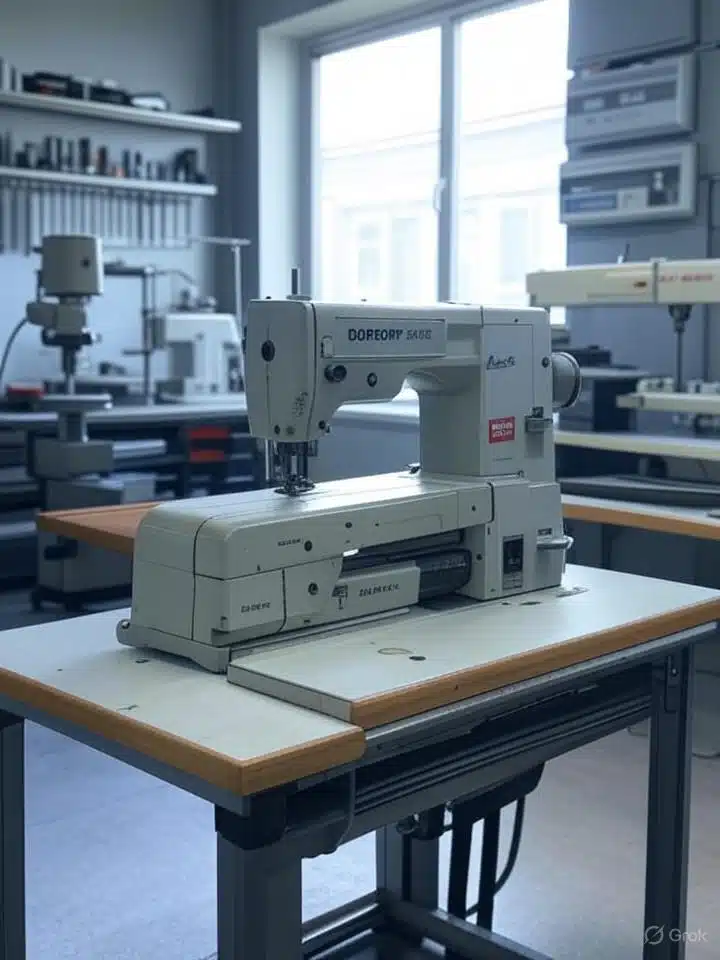 Atelier maroquinerie en U avec machines