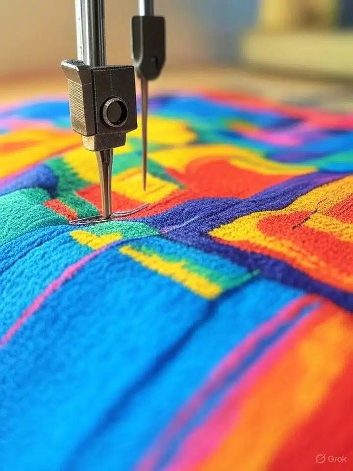 Surjet jersey coloré avec surjeteuse