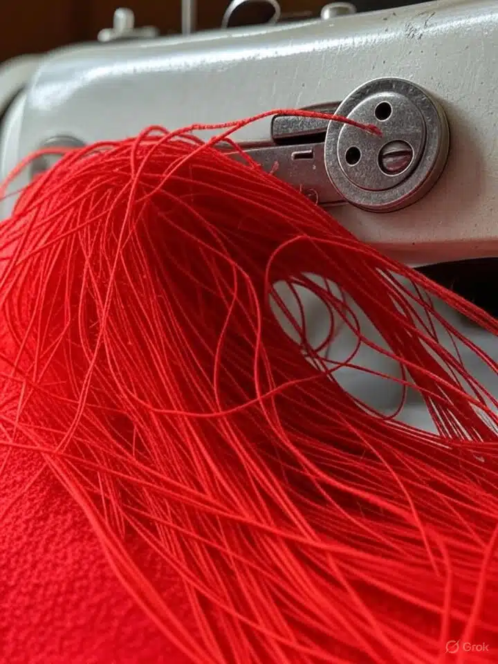 Fil emmêlé sous machine à coudre