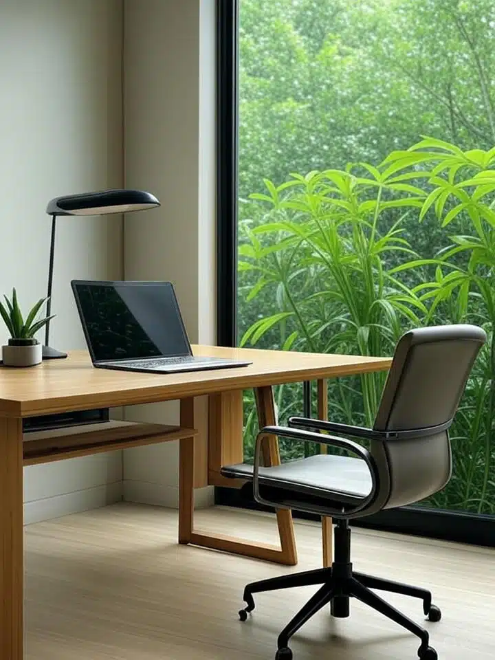 Bureau moderne éclairé naturellement