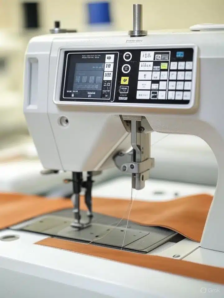 Machine à coudre cuir, contrôle tension électronique