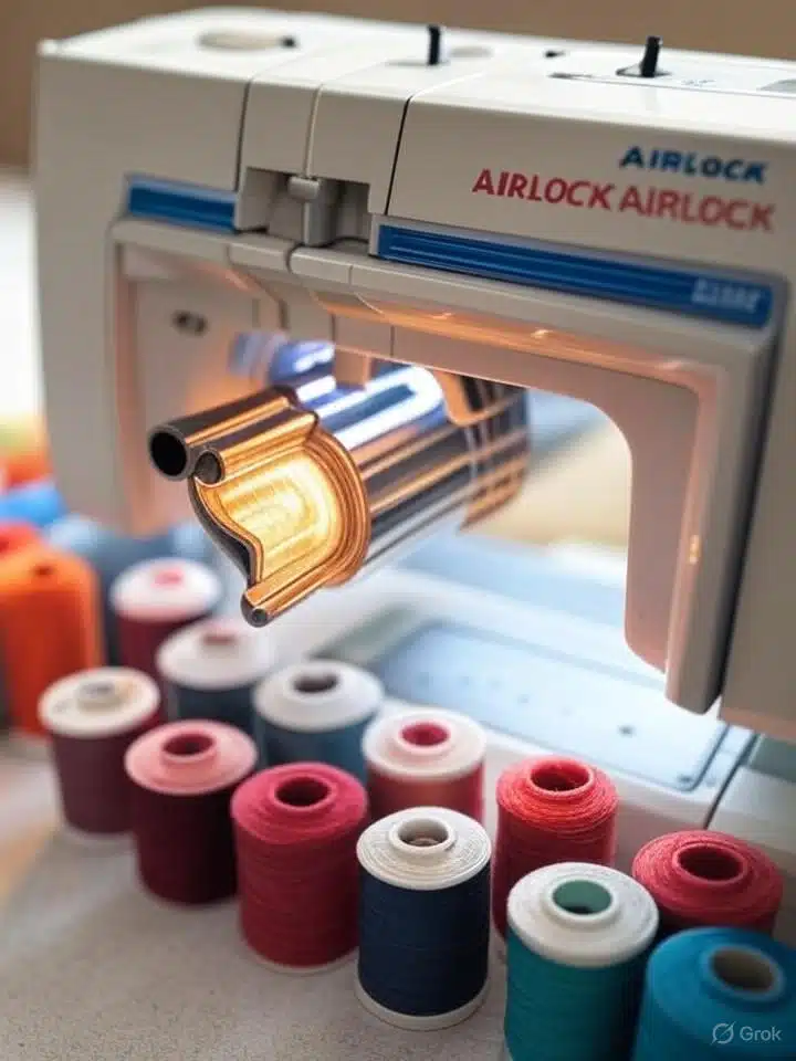 Surjeteuse Bernette 64 Airlock, enfilage pneumatique