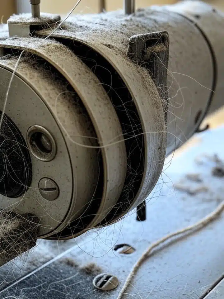 Canette machine à coudre encrassée