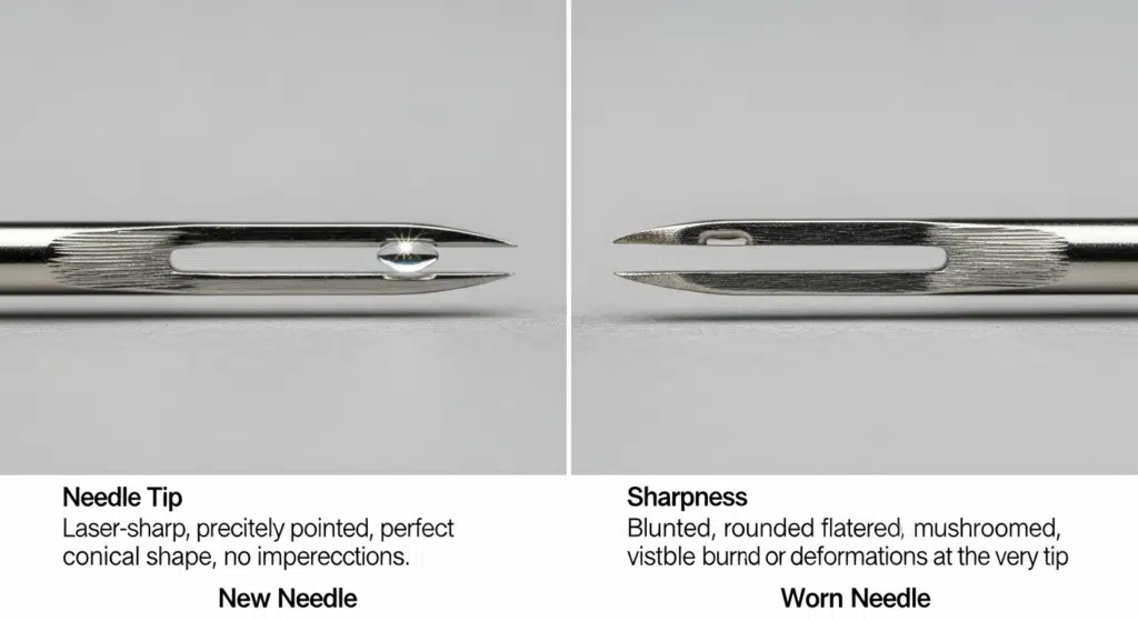 Aiguille neuve vs. aiguille usée