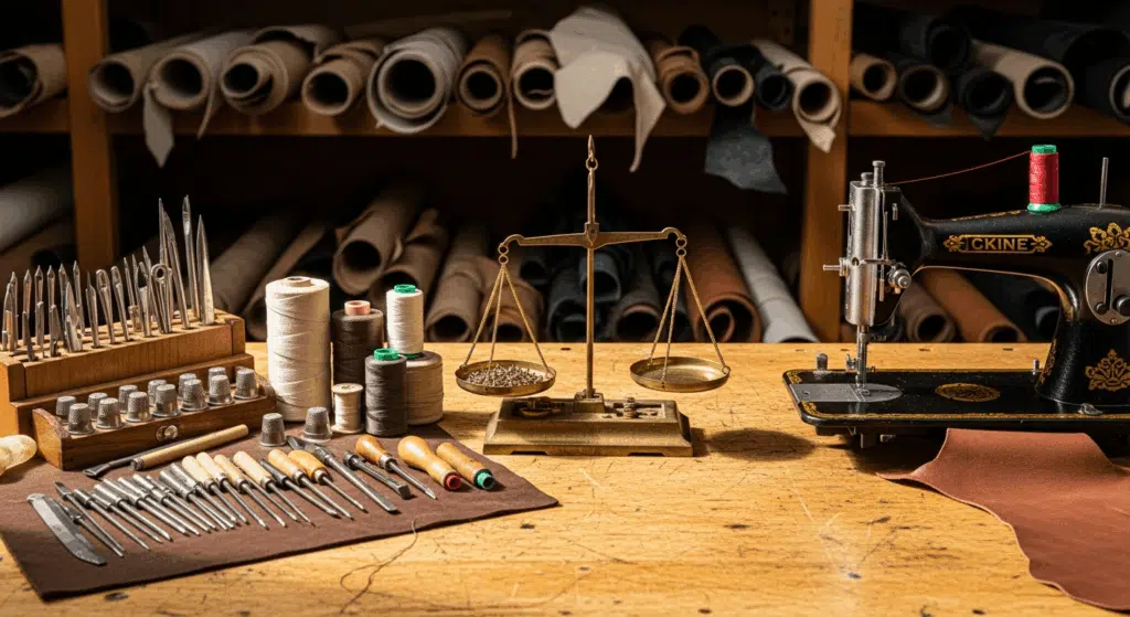 Balance outils main vs machine cuir