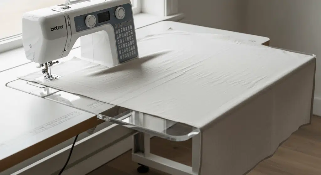 Machine à coudre avec table d'extension