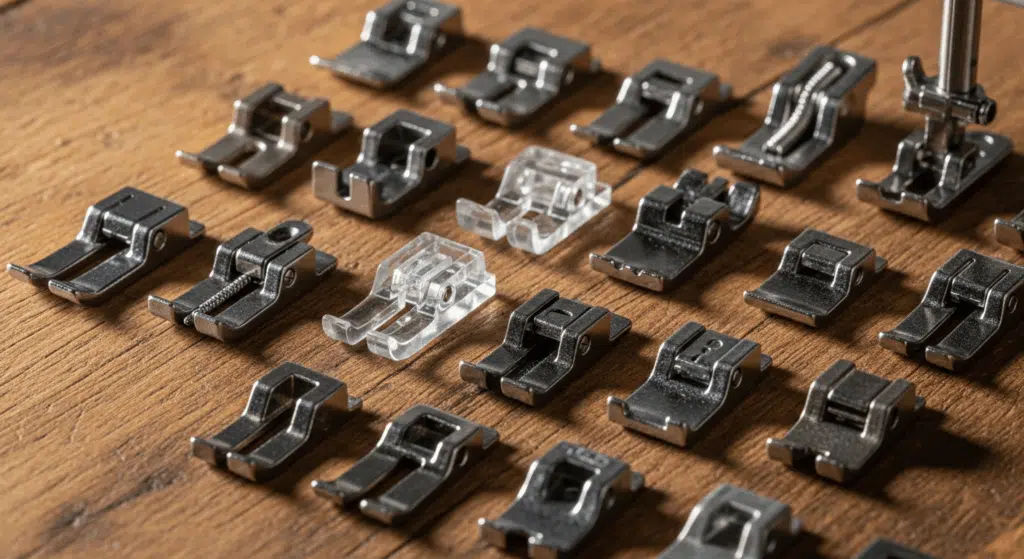 Différents pieds pour fermeture éclair