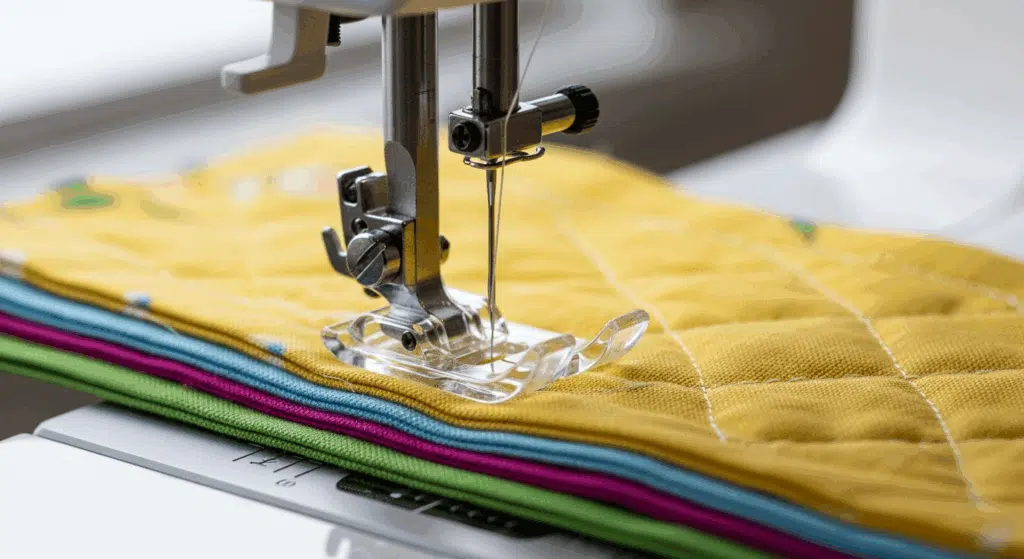 Pied à quilter transparent sur machine