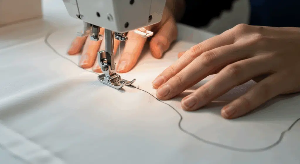 Couture courbe machine à coudre