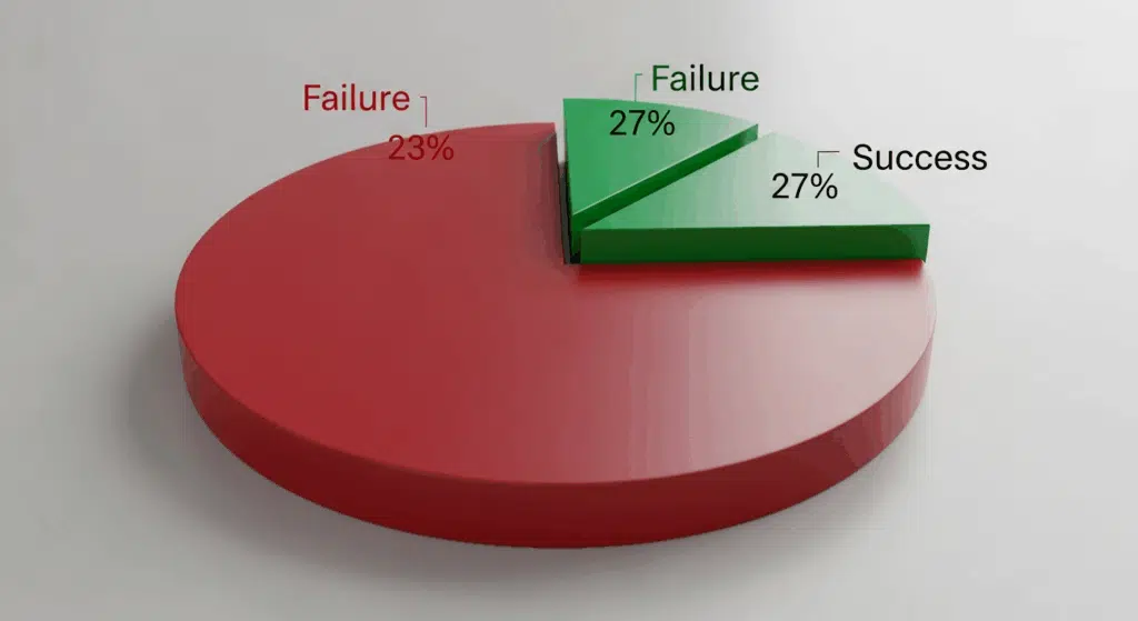 Diagramme circulaire échec/succès couture