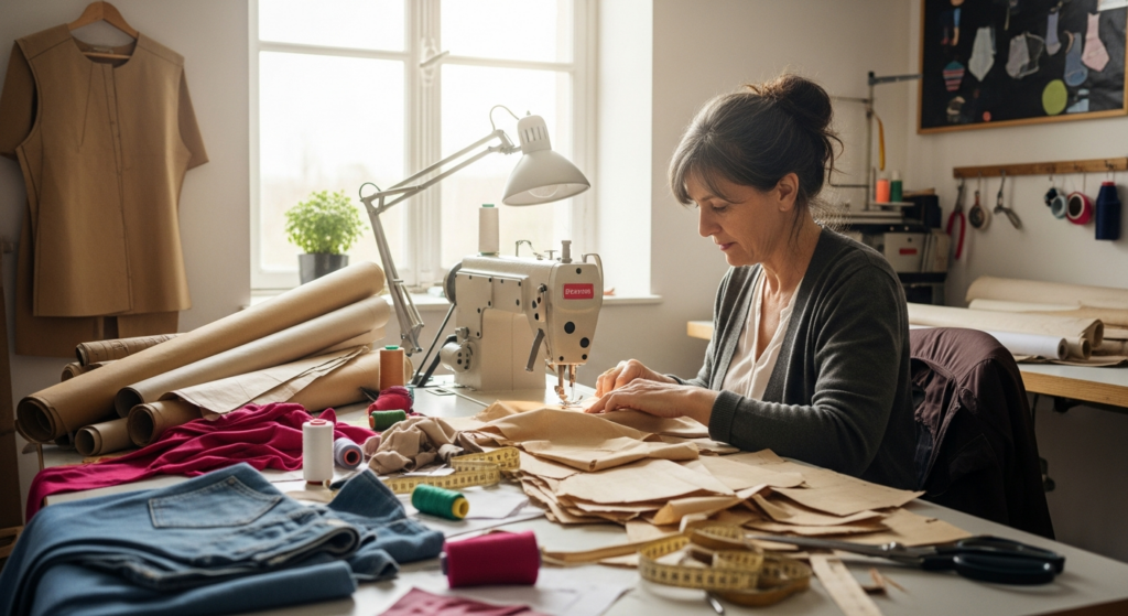 Artisan textile souffrant au travail