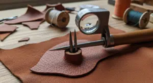 Aiguille cassée dans cuir