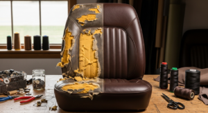 Siège auto à moitié restauré