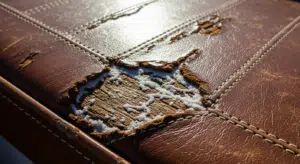 Siège bateau cuir craquelé sel