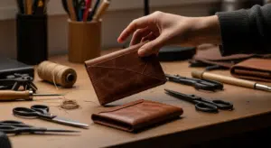 Projet simili cuir abandonné, main frustrée